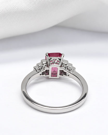 1.45-carat Pink Sapphire Trilogy Ring &amp; 4.37 g Diamonds "Gisèle"