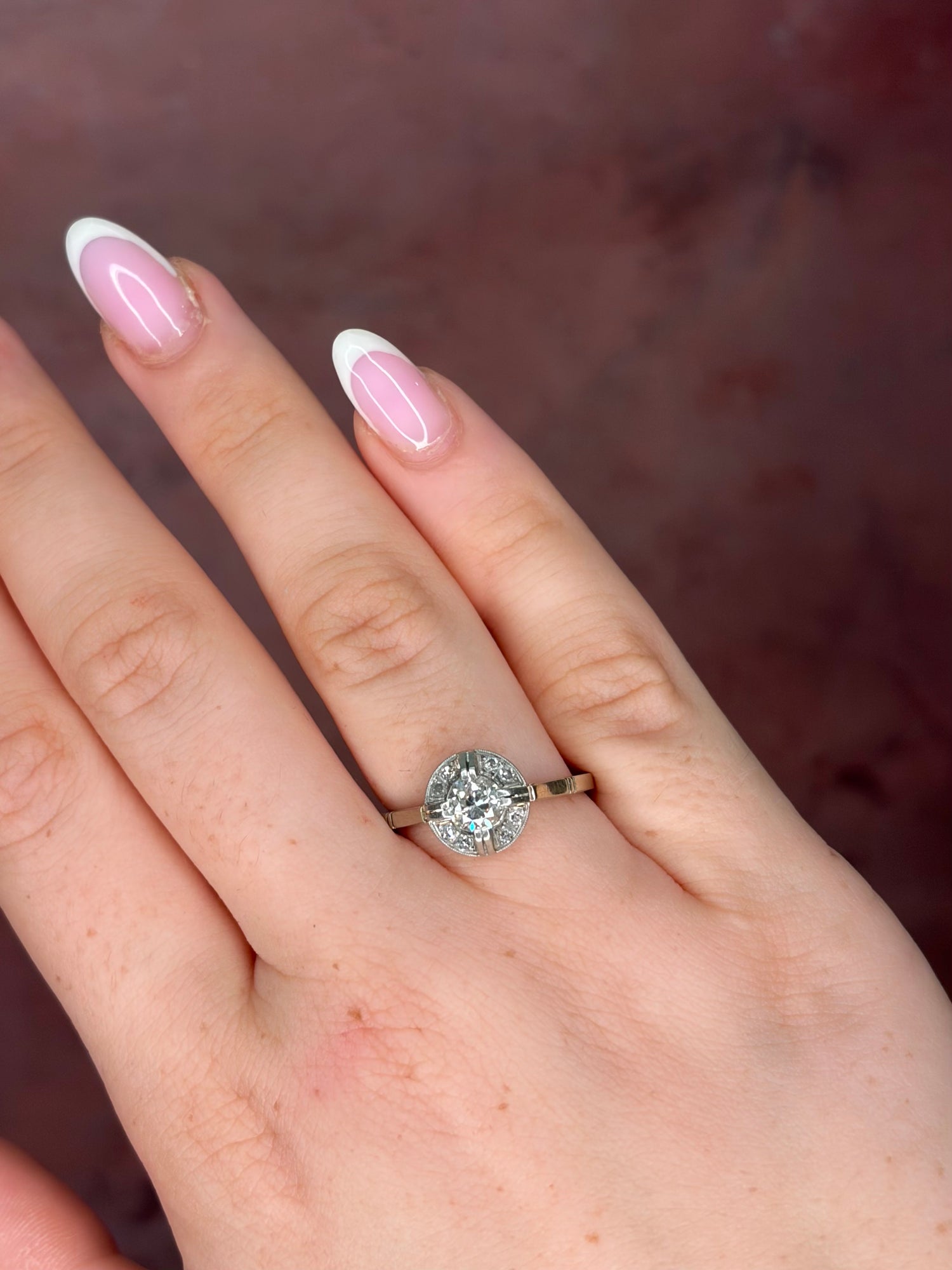 Anillo Art Déco con diamantes de 0,71 quilates "Emilie"
