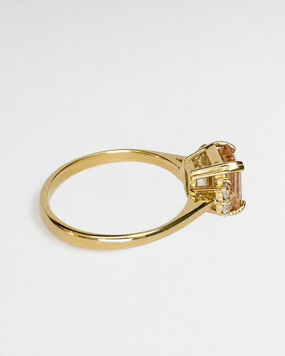 Bague Trilogie Topaze Champagne 1 carat &amp; Diamants "Ysée"