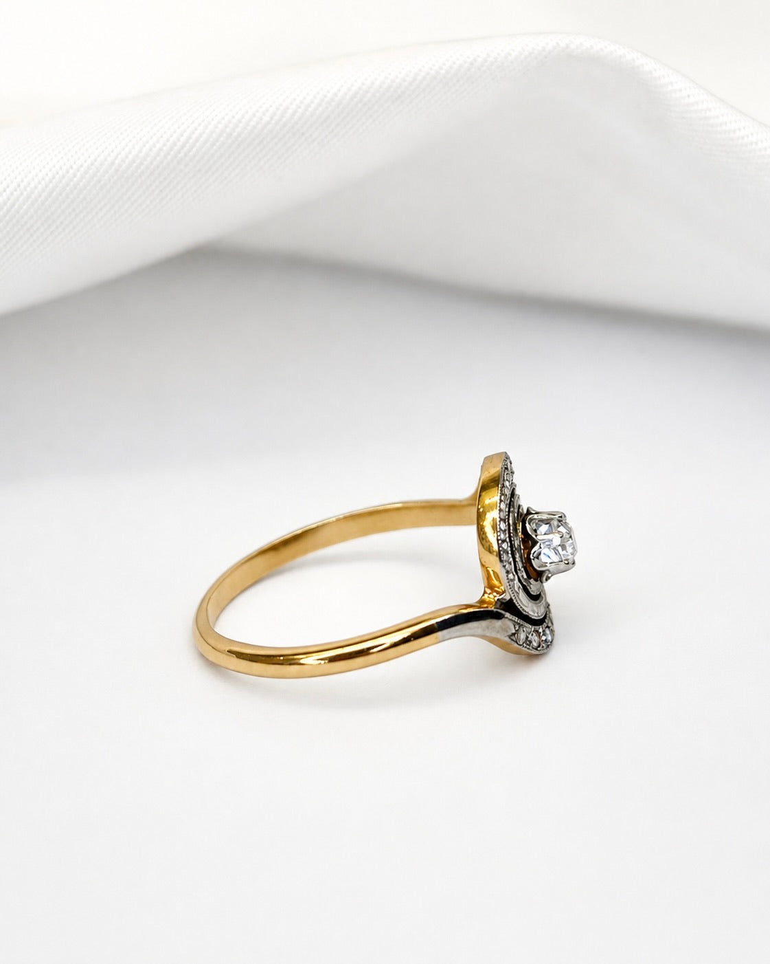 Bague Tourbillon Art Déco Diamants "Clémence"