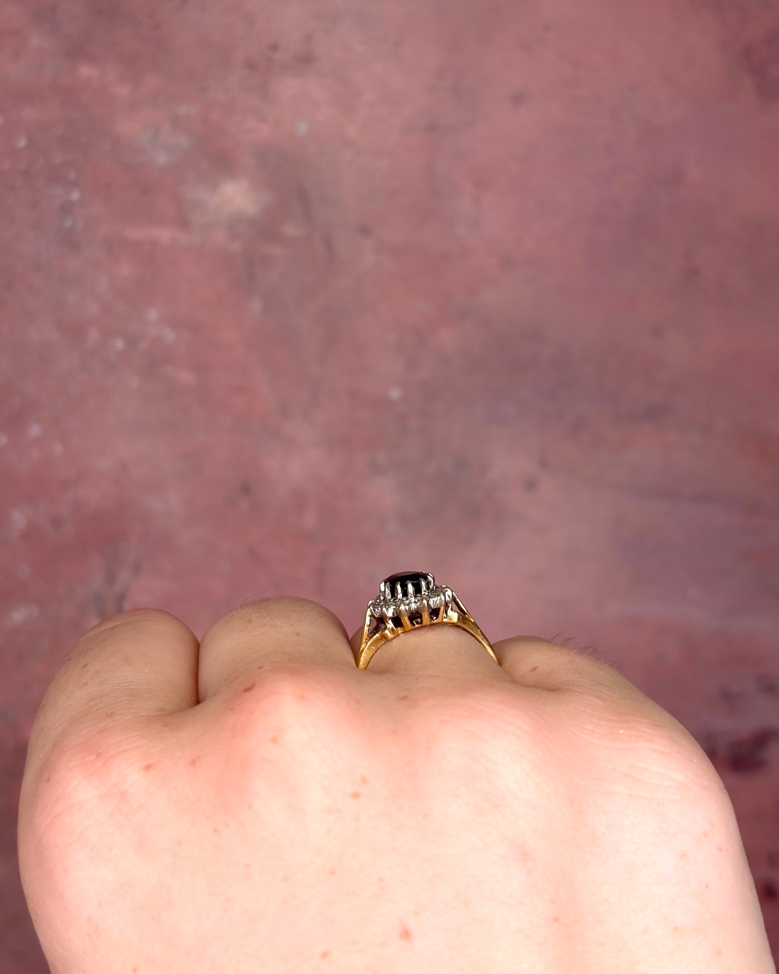 Bague Marguerite Saphir 1.20 carat &amp; Diamants "Inna"