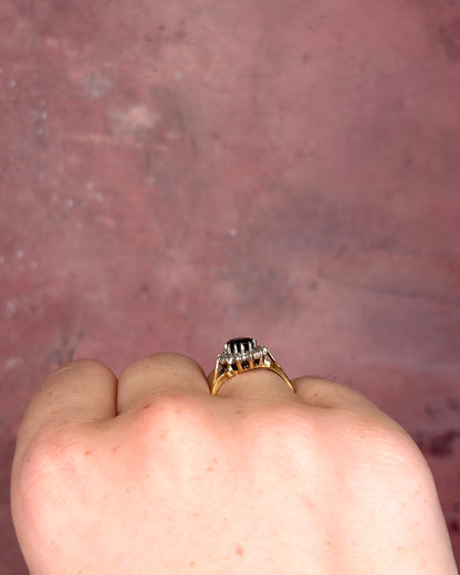 Bague Marguerite Saphir 1.20 carat &amp; Diamants "Inna"