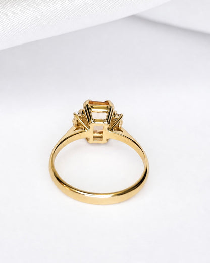 Bague Trilogie Topaze Champagne 1 carat &amp; Diamants "Ysée"