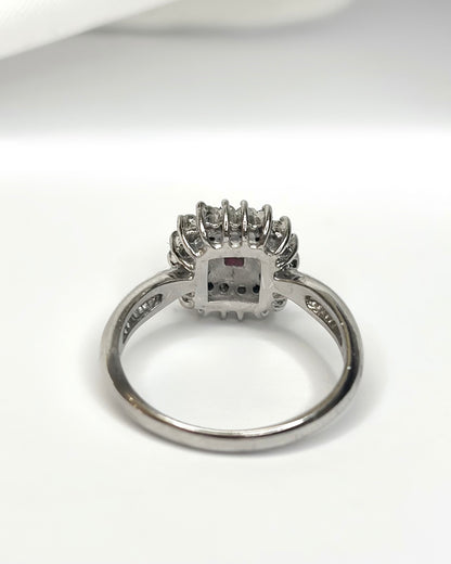 Marguerite Ring Mozambican Ruby 0.43 carat &amp; Diamonds 0.43 carat "Monica"