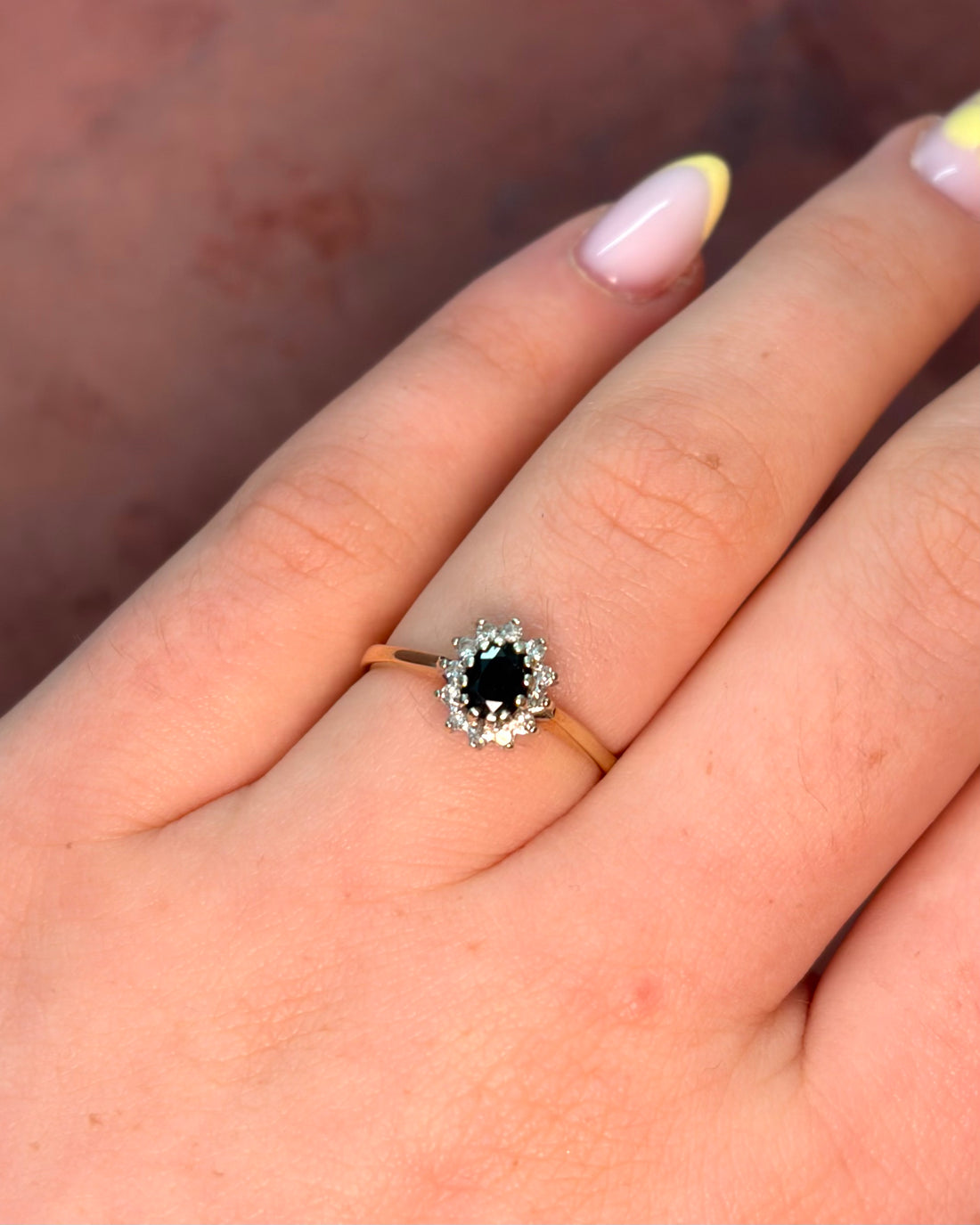 "Germaine" Sapphire &amp; Diamond Daisy Ring