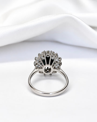 Sapphire Daisy Ring 3.30 carats &amp; Diamonds 1.12 carat 5.7g "Erina"