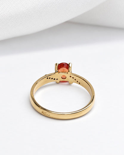 Mandarin Sapphire Ring 0.90 carat &amp; Diamonds "Camille"