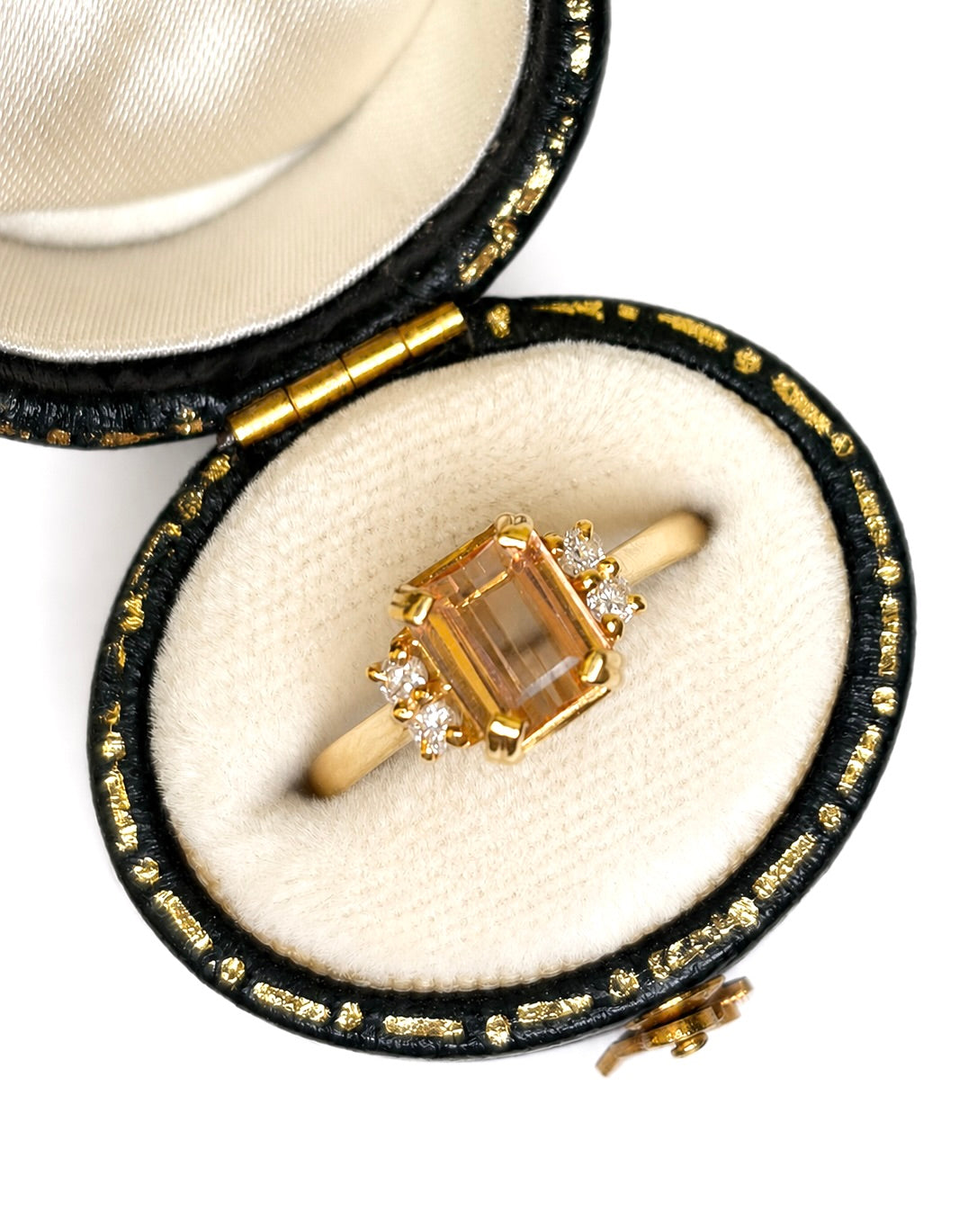 Bague Trilogie Topaze Champagne 1 carat &amp; Diamants "Ysée"