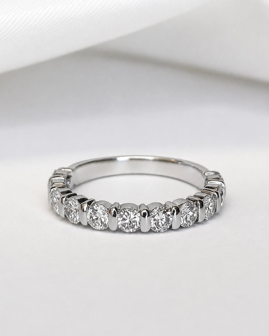 Diamond Half Alliance Ring 0.88 carat 2.8 mm “Paola”