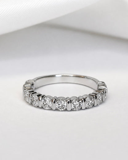 Diamond Half Alliance Ring 0.88 carat 2.8 mm “Paola”