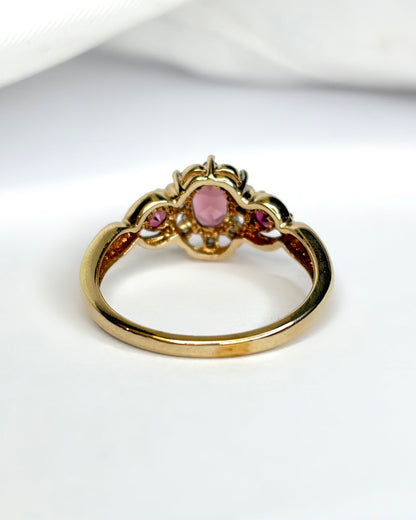 Bague Trilogie Tourmalines 0.71 carat &amp; Diamants "Maéva"