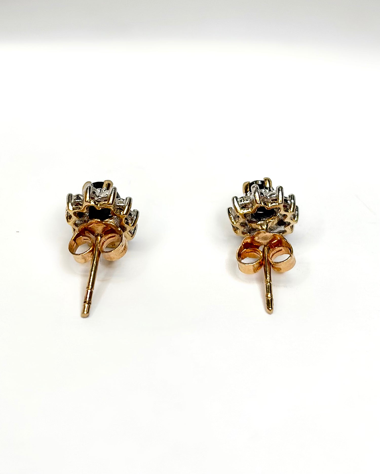 Marguerite Earrings with 0.57 Carat Sapphires &amp; Diamonds "Charlotte"