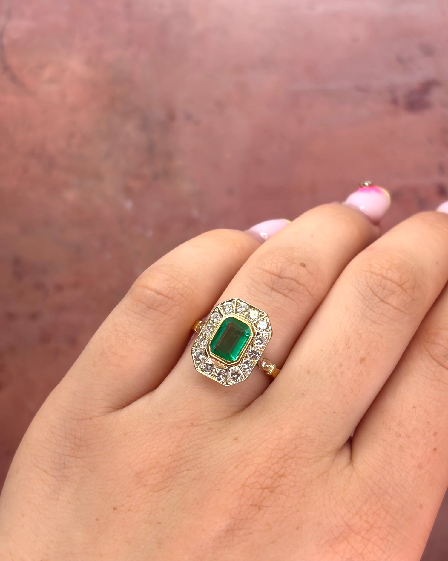 Art Deco Emerald Ring 1.35 carats &amp; Diamonds 0.73 carat 4.01g "Maryam"