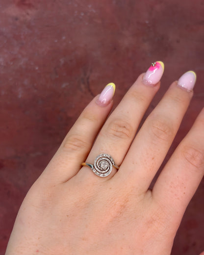 Bague Tourbillon Art Déco Diamants "Clémence"