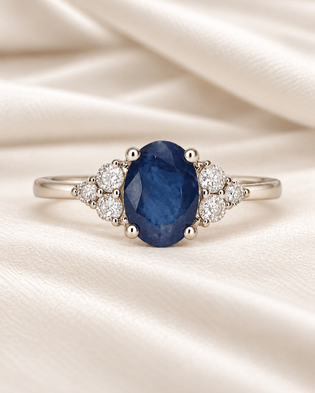 Bague Trilogie Saphir 0.85 carat &amp; Diamants "Aby"