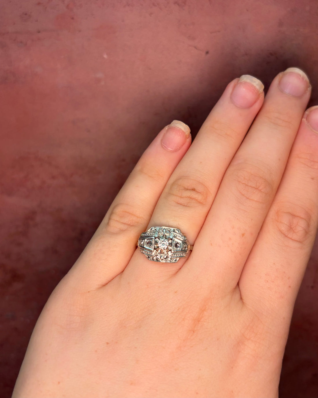 Bague Style Art-Déco Diamants 0.20 carat "Michaela"