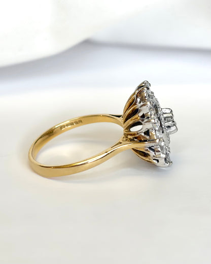 Anillo margarita de diamantes de 1.09 quilates y 4.17 g «Cornelia»