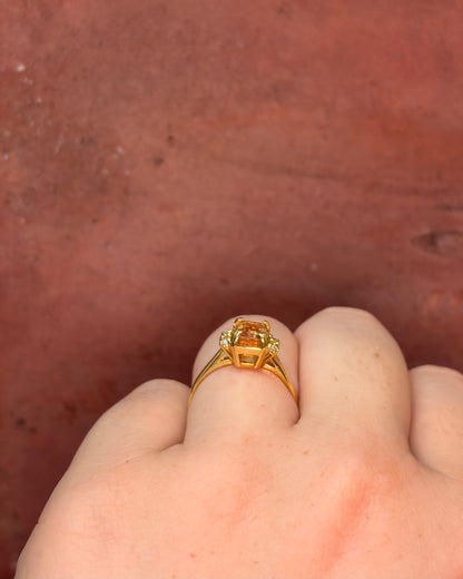 Bague Trilogie Topaze Champagne 1 carat &amp; Diamants "Ysée"