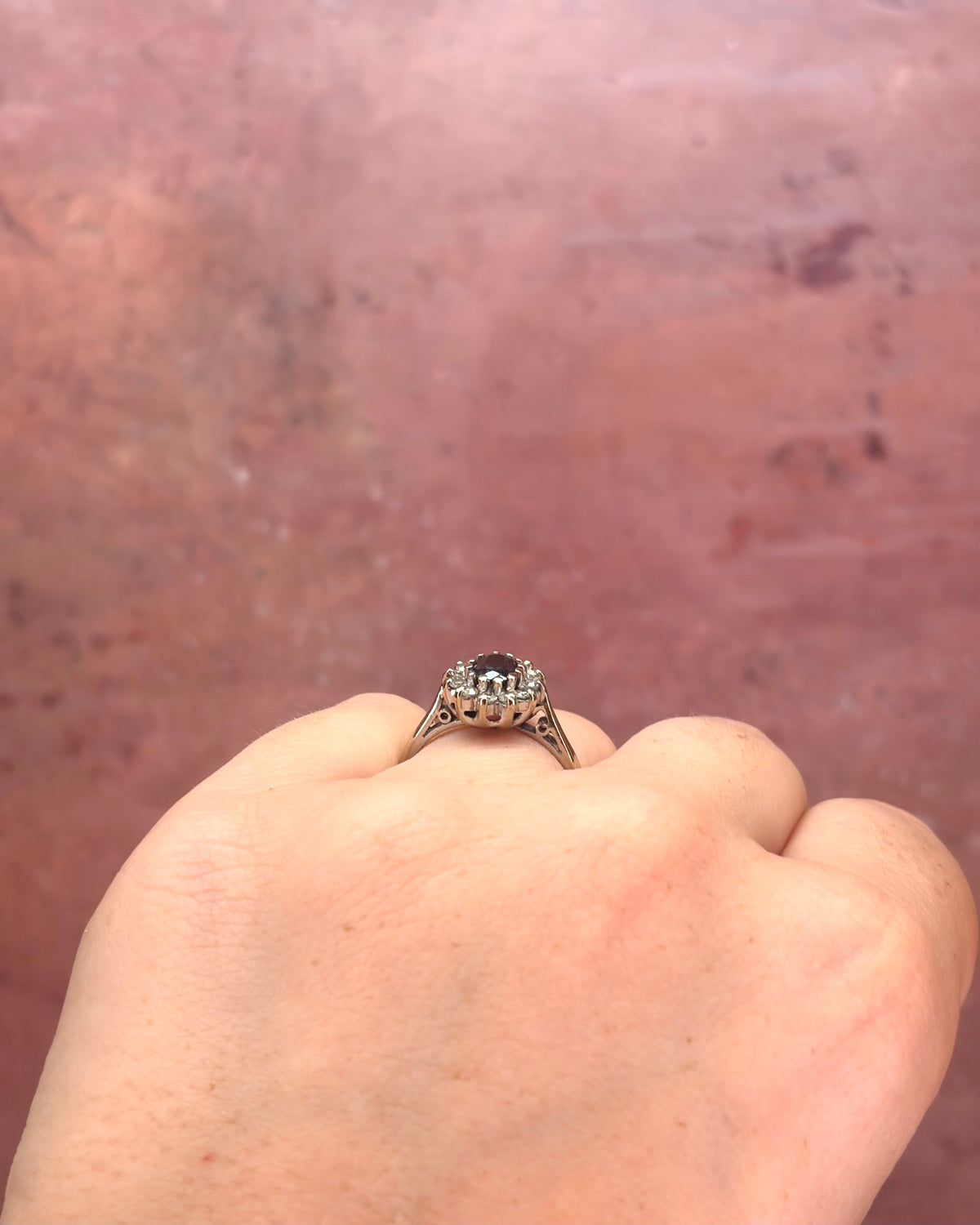 “Jeanne” 1.20-carat Sapphire &amp; 0.48-carat Diamond Cluster Ring, 4.13 g