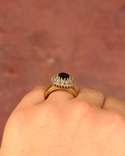 Bague Marguerite Saphir 3.10 carats &amp; Diamants 0.84 carat 7.92g "Josepha"