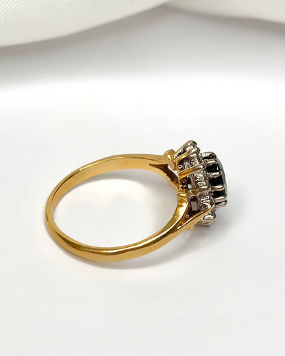 Bague Marguerite Saphir 1.20 carat &amp; Diamants "Inna"