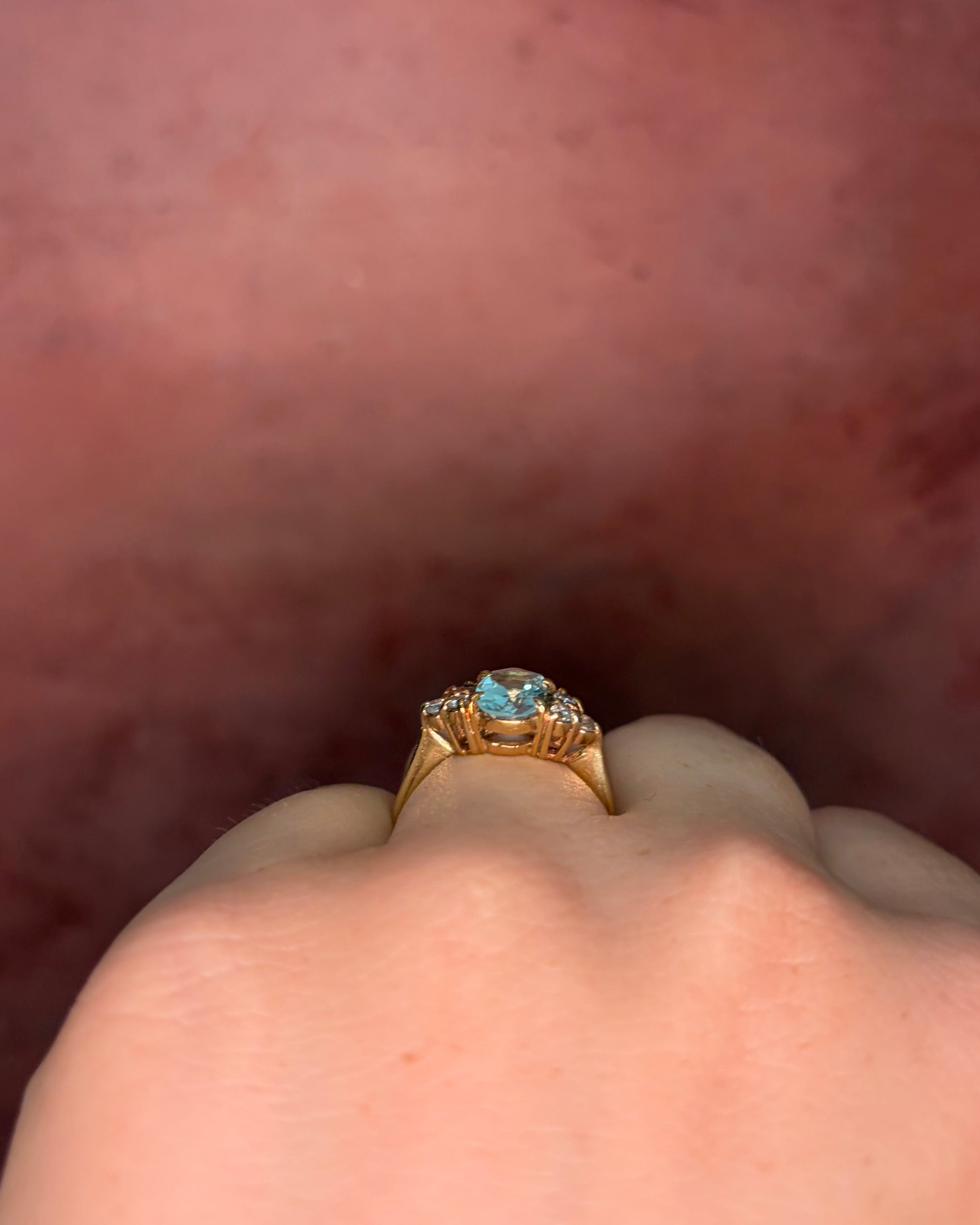 Bague Trilogie Aigue-Marine 0.98 carat &amp; Diamants 0.24 carat "Luana"