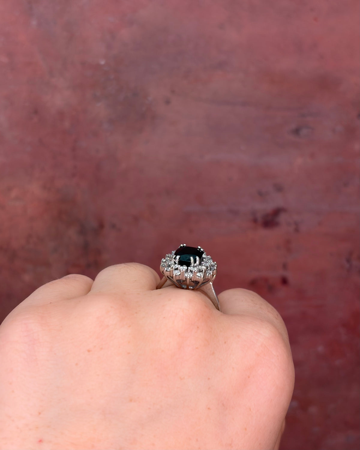 Sapphire Daisy Ring 3.30 carats &amp; Diamonds 1.12 carat 5.7g "Erina"