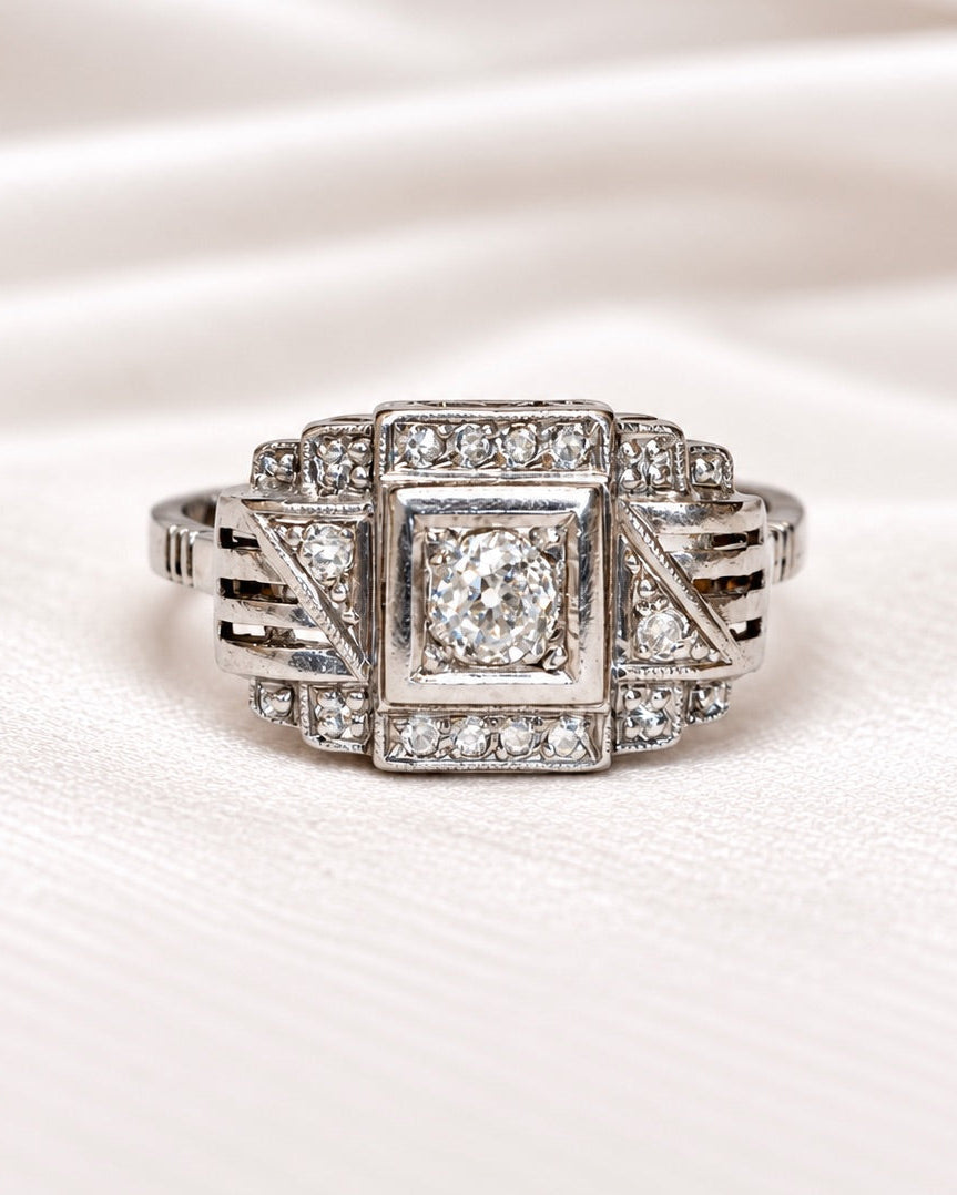 Bague Art-Déco Diamants 0.30 carat "Emy"
