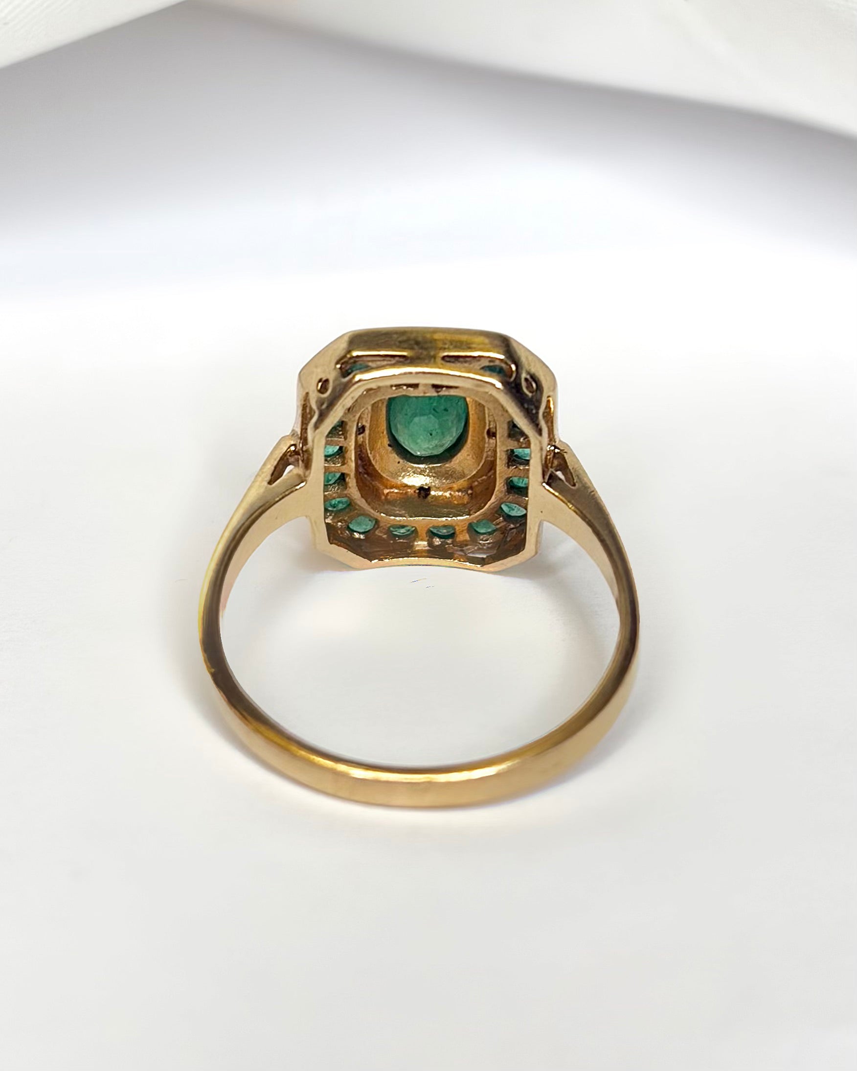 Bague Style Art Déco Émeraudes 1.42 carat &amp; Diamants "Esmeralda"