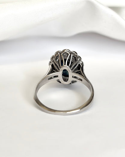 Bague Marguerite Saphir 2.45 carats &amp; Diamants 5.26g "Michaela"