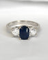 Bague Trilogie Saphir 0.85 carat & Diamants 0.40 carat "Éléanore" - Elliade Paris