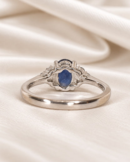 Bague Trilogie Saphir 0.85 carat &amp; Diamants "Aby"