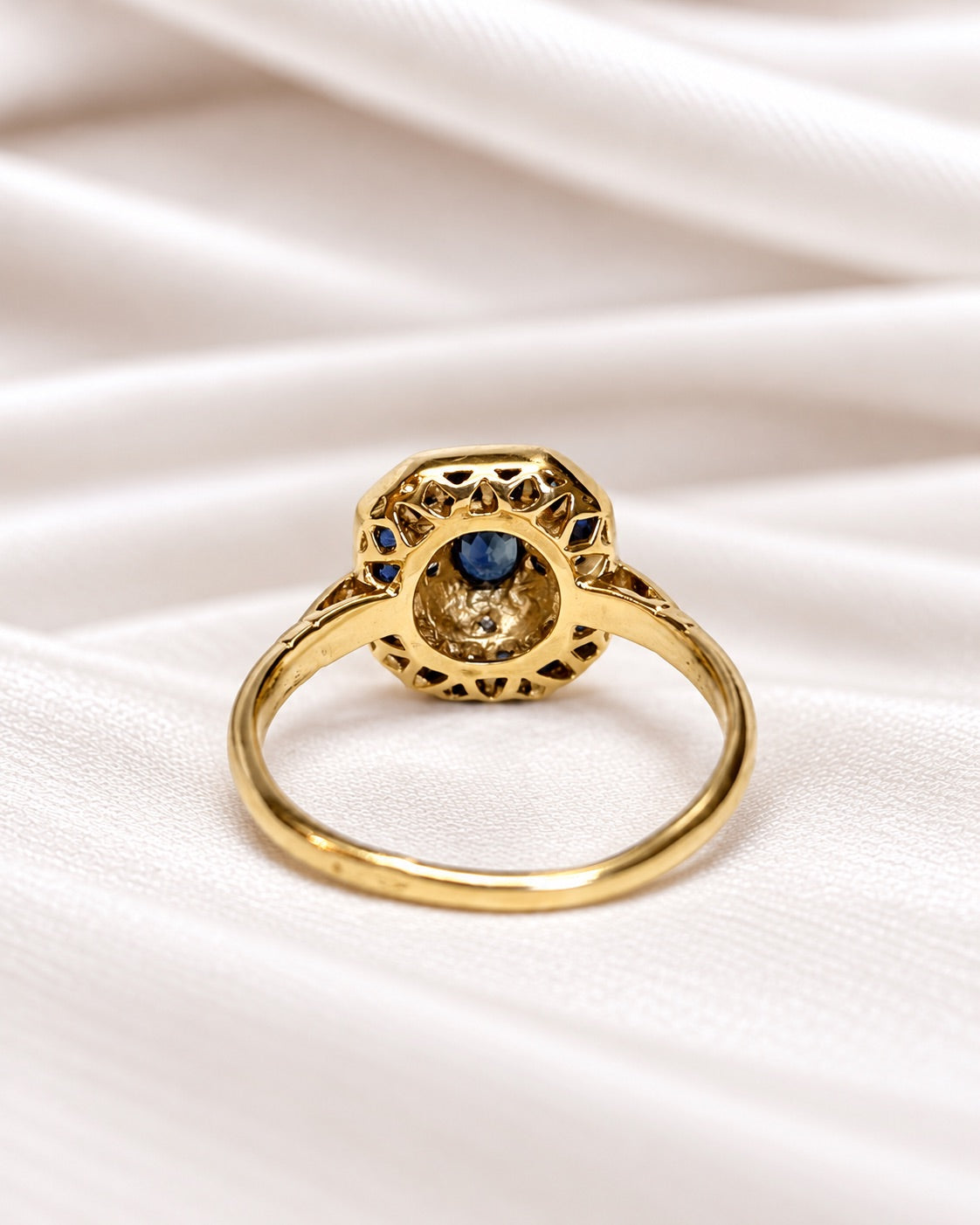 Bague Style Art-Déco Saphirs 0.89 carat &amp; Diamants "Paulette"