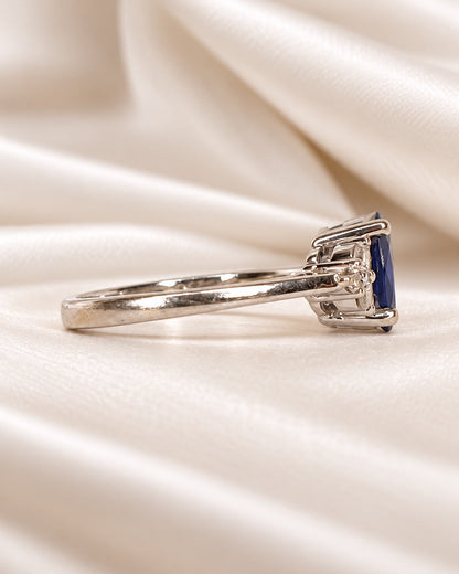 Bague Trilogie Saphir 0.85 carat &amp; Diamants "Aby"