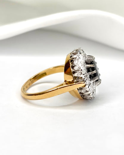 Bague Marguerite Saphir 1.60 carat &amp; Diamants 0.60 carat "Luna"