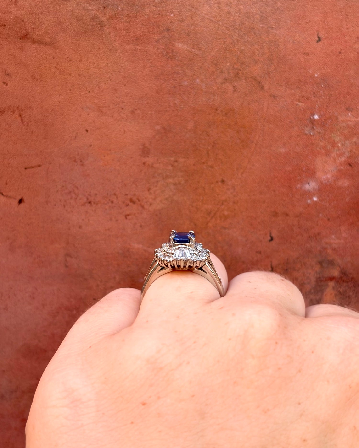 Bague Marguerite Saphir 0.85 carat &amp; Diamants 0.45 carat "Fanny"