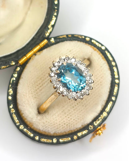 Bague Marguerite Topaze 1.15 carat &amp; Diamants 0.20 carat "Lucie"