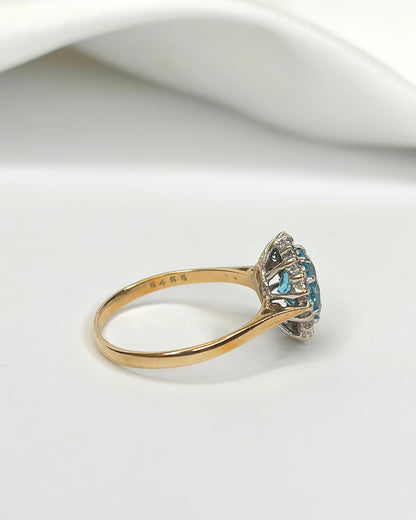 Bague Marguerite Topaze 1.15 carat &amp; Diamants 0.20 carat "Lucie"