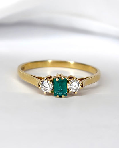 Bague Trilogie Émeraude &amp; Diamants "Maysa"
