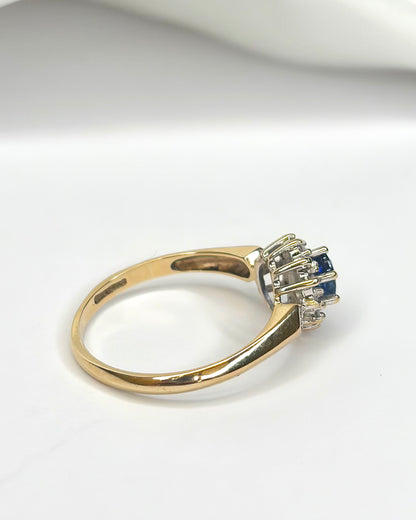 Bague Marguerite Saphir 0.55 carat &amp; Diamants "Marion"