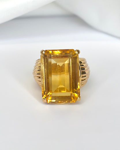 Anillo Cóctel Citrino 15 quilates y Oro 9,15 g "Alessia"