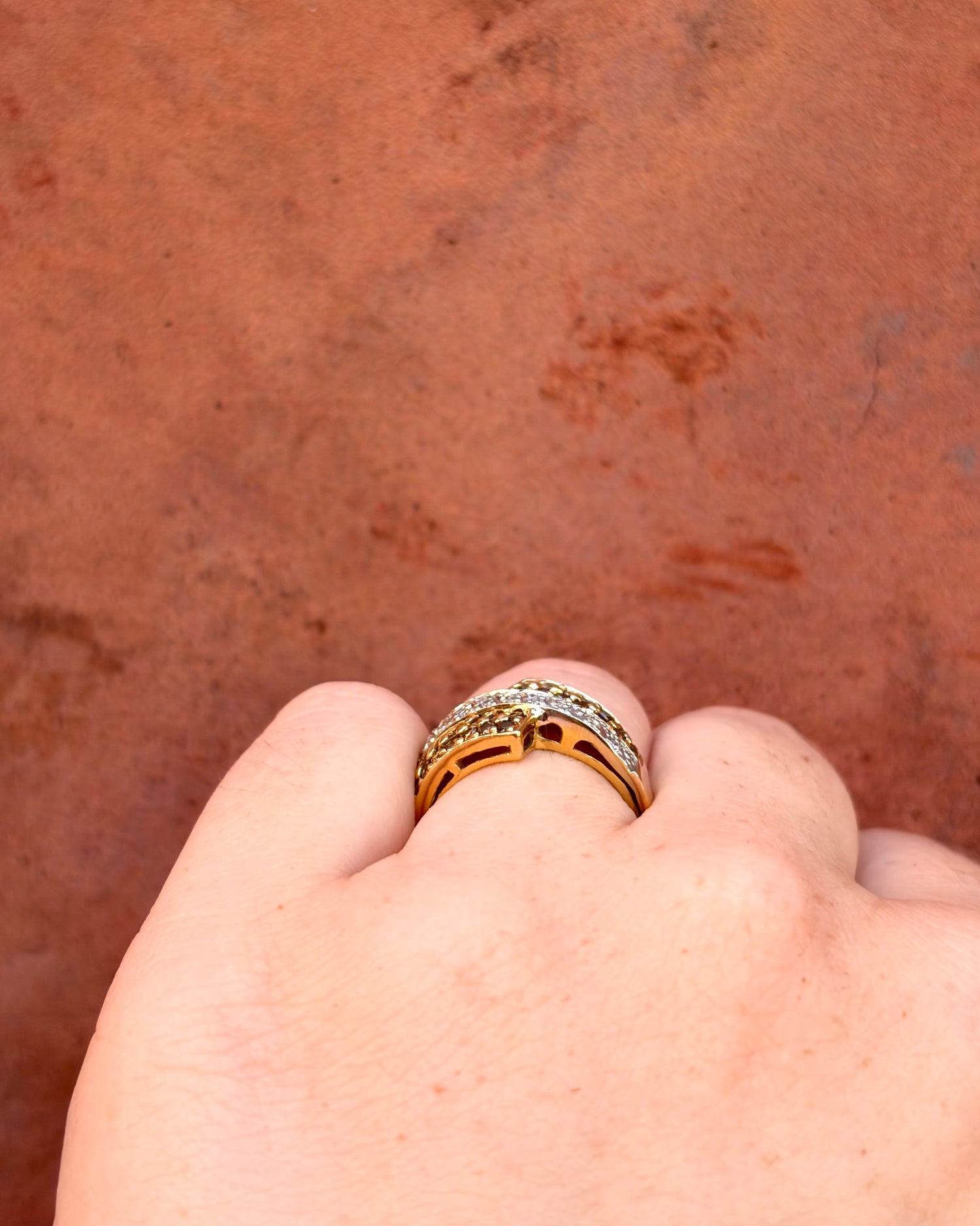 Bague Jonc Diamants Cognac 0.47 carat &amp; Or 5g "Ruth"