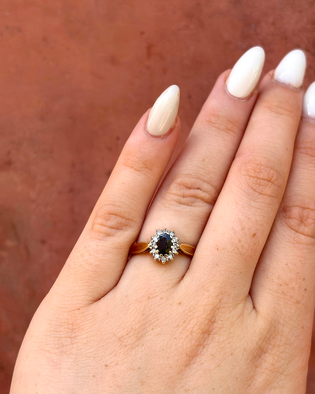 Bague Marguerite Saphir 0.35 carat &amp; Diamants "Gisèle"