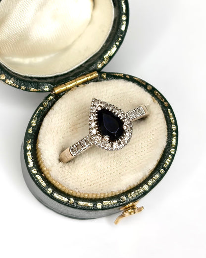 Bague Marguerite Saphir 0.90 carat &amp; Diamants 0.25 carat "Rita"