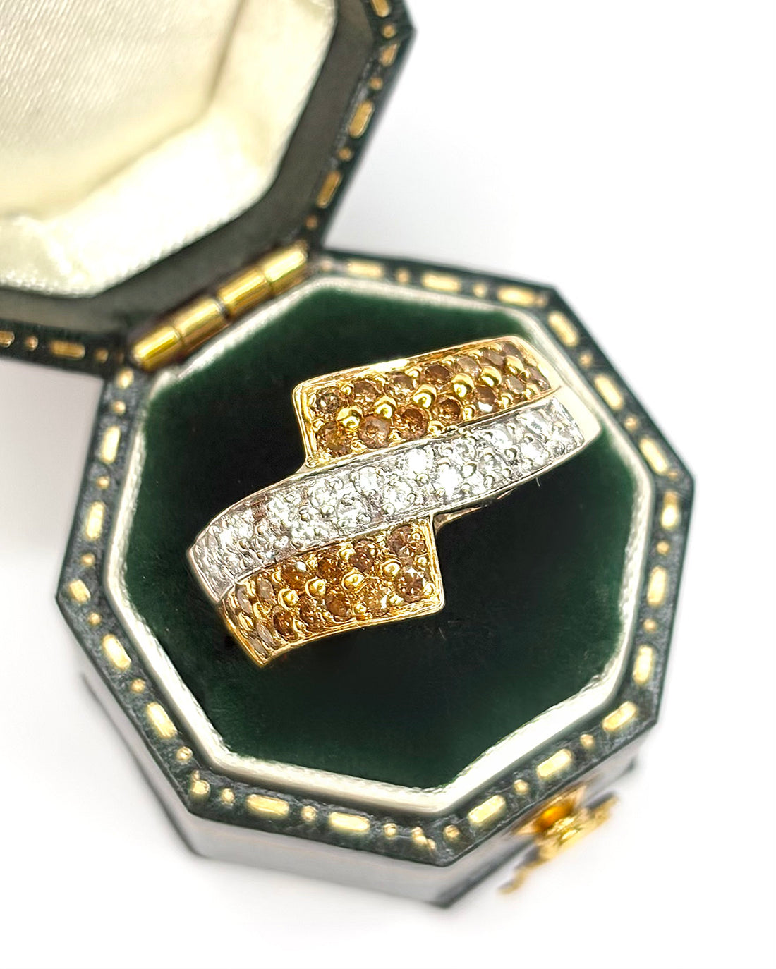 Bague Jonc Diamants Cognac 0.47 carat &amp; Or 5g "Ruth"