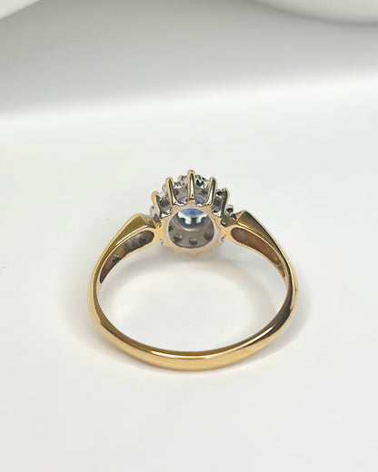 Bague Marguerite Saphir 0.55 carat &amp; Diamants "Marion"