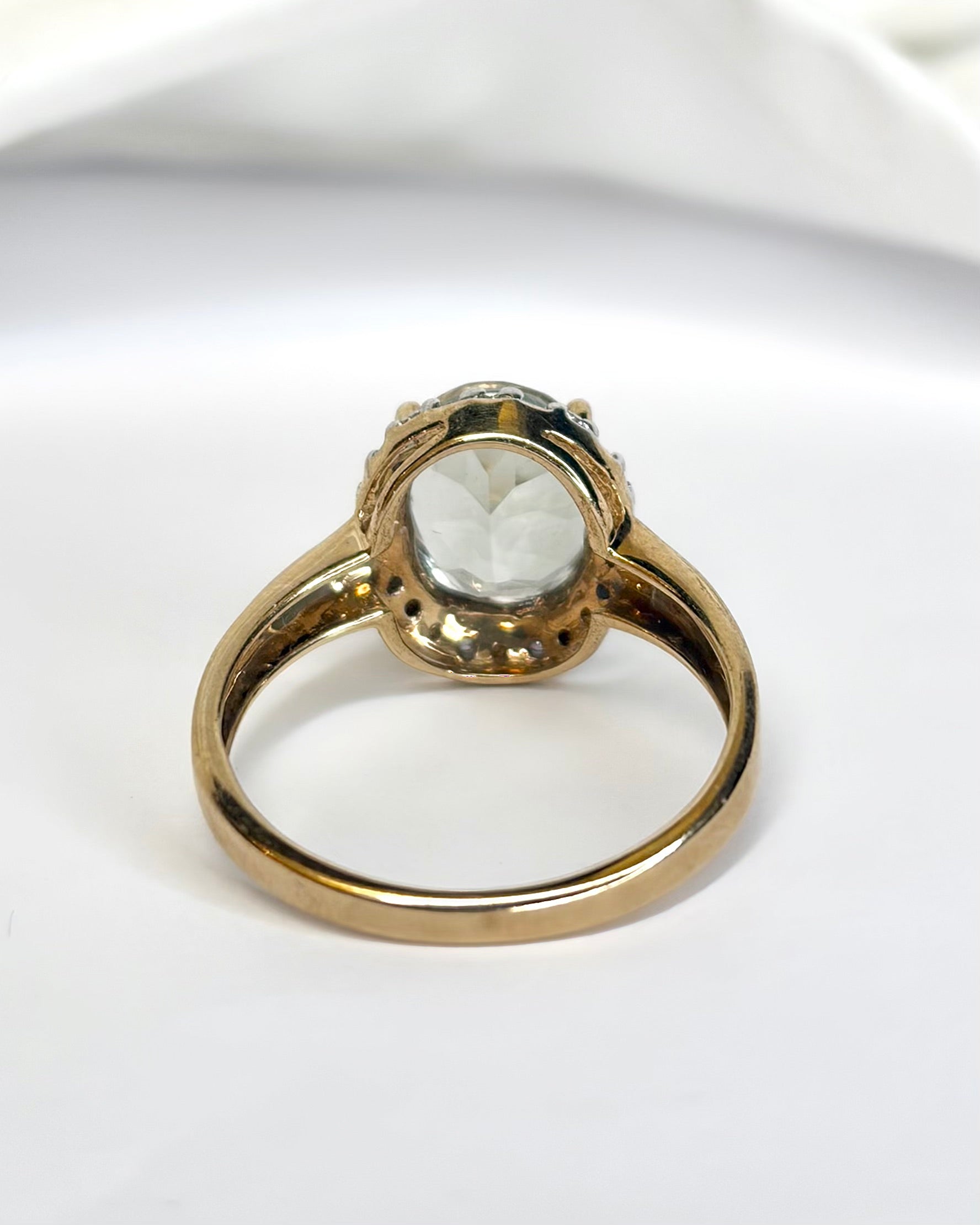 Solitaire Prasiolite 2.65 Carat &amp; Diamond Ring "Emma"