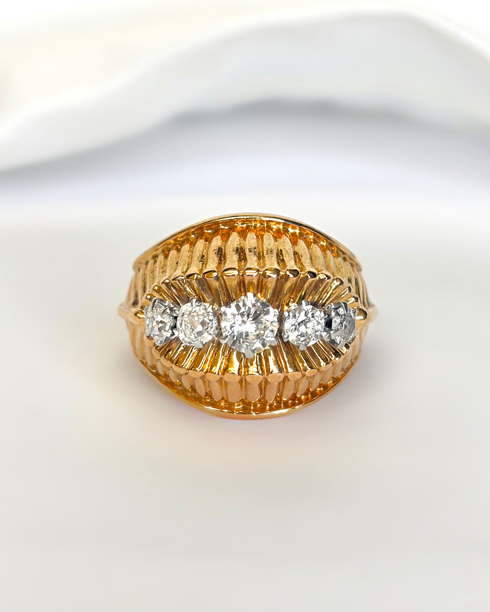 Bague Tank Diamants 1.03 carat &amp; Or 18 carats 9 g "Lally"