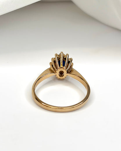 Bague Marguerite Saphir 0.45 carat &amp; 12 Diamants "Lisie"