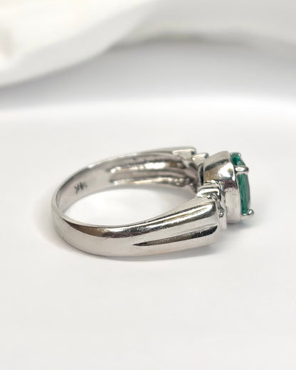 Bague Jonc Émeraude 1.70 carat &amp; Diamants 0.32 ct 5,83 "Fiona"